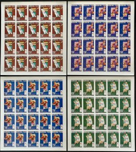 Stamps Full Set in Sheet Olympic Games Atlanta96 (Ping-Pong/Tennis) Burkina Imp.-