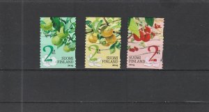 Finland  Scott#  1457a-1457c  Used  (2014 Fruits and Blossoms)