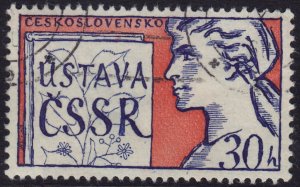 Czechoslovakia - 1960 - Scott #1003 - used - Constitution