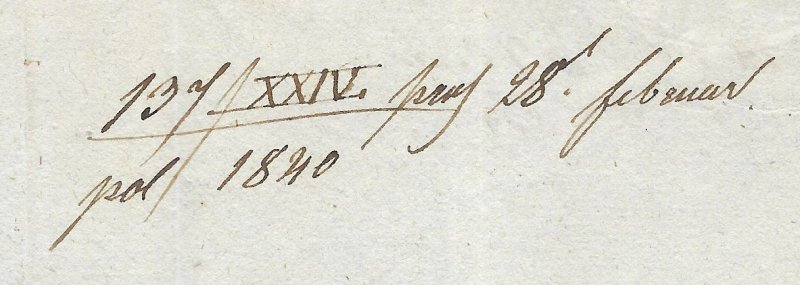 Unknown European Country Stampless Cover - 1840