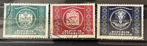 Austria #565-567 Used Set- SCV=$14.50*