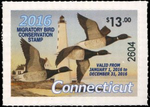 CONNECTICUT  #23 2016 STATE DUCK STAMP  ATLANTIC BRANT / LIGHTHOUSE