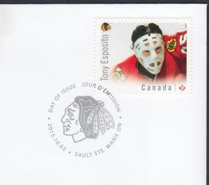 TONY ESPOSITO = GREAT CANADIAN GOALIES, HOCKEY = Official FDC Canada 2015 #2868