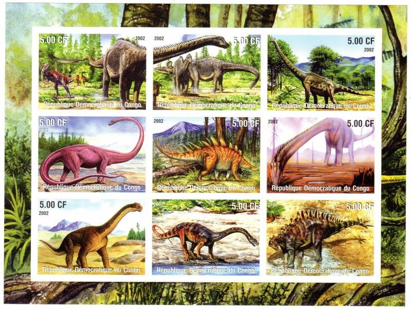 DINOSAURS Sheet Imperforated Mint (NH)