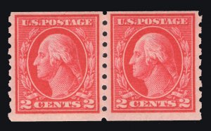 MOMEN: US STAMPS #413 COIL PAIR MINT OG NH VF $250 LOT #79756