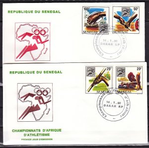 Senegal, Scott cat. 515-518. Sports issue. 2 First day covers. ^