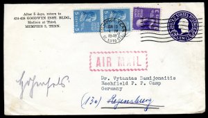 U.S. Scott 810(2) and 807 Prexies on U436 Air Mail Cover