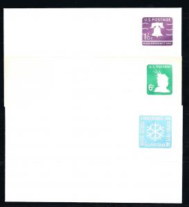 U547, U551, U564,, P. O. FRESH ENVELOPES, UNUSED, SHIP $1.00