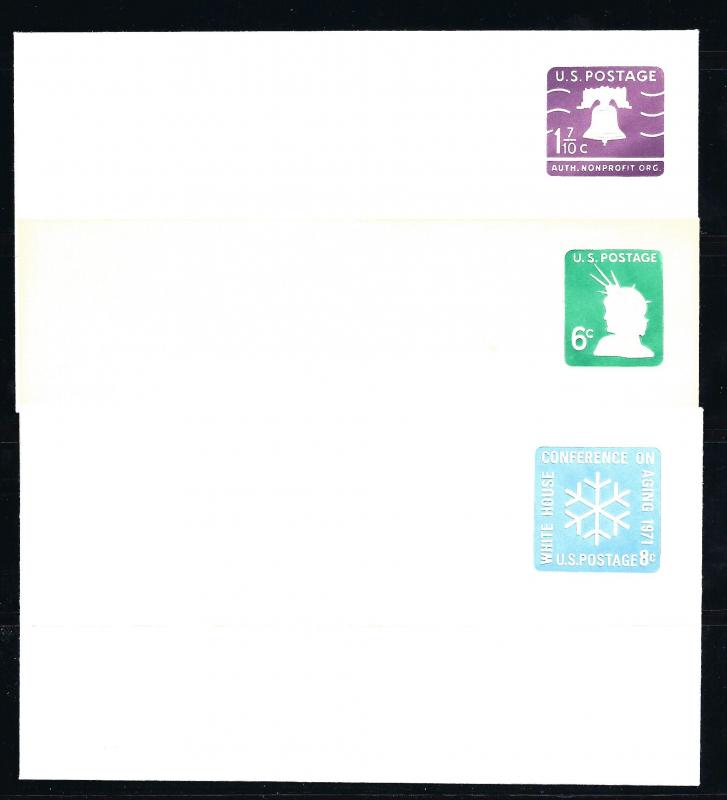 U547, U551, U564,, P. O. FRESH ENVELOPES, UNUSED, SHIP $1.00