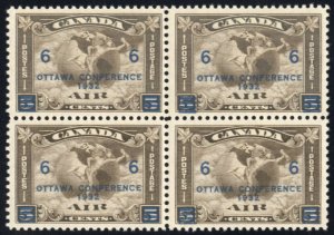 Canada #C4 Cat$260, 1932 Ottawa Conference, block of four, never hinged