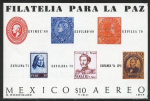 Mexico Scott C434 MNHOG - EXFILMEX '74 Stamp Exposition S/S - SCV $3.50