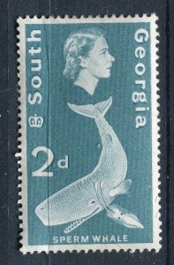 SOUTH GEORGIA; 1963 early QEII Fauna issue Mint hinged 2d. value