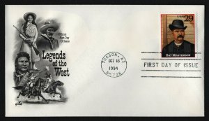 #2869h 29c Bat Masterson, Art Craft FDC **ANY 5=FREE SHIPPING**