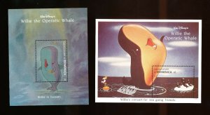 DOMINICA - Scott 1631-1633  VFMNH - DISNEY - Willie The Operatic Whale - 1993