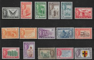 SARAWAK SG171/86 1950-2 DEFINITIVE SET MTD MINT