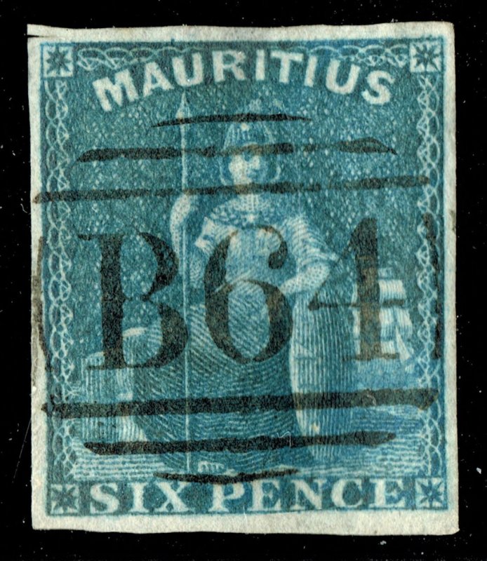 [st1567] MAURITIUS used in Seychelles Cancel B64 1859 SG#Z2 used abroad cv:£900