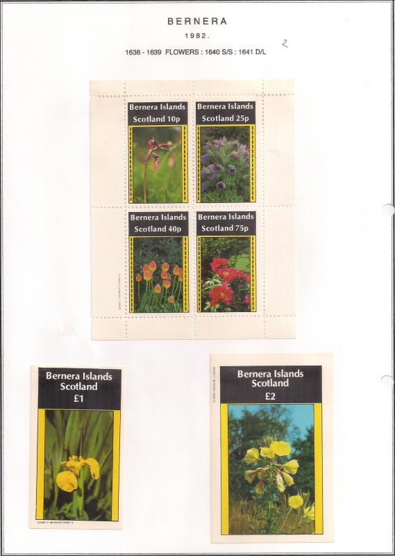 SCOTLAND - BERNERA - 1982 -Flowers (19) - 4v Perf. Min, D/L Sheets - MLH