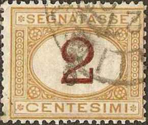 Italy - #J4 -used- 1870 - Numeral - 2c - SCV-$12.50