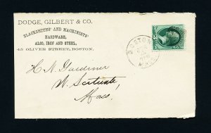 # 158 cover Dodge, Gilbert & Co, Boston, MA to North Scituate, MA - 6-4-1870's