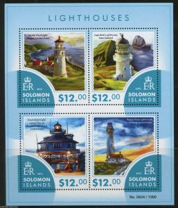 SOLOMON ISLANDS LIGHTHOUSES  SHEET OF FOUR MINT NH