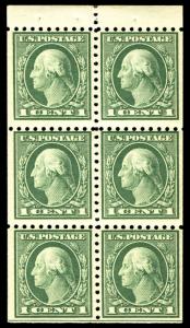 #424d VF mint never hinged, booklet pane, Nice and Fresh!