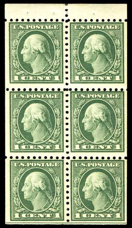 #424d VF mint never hinged, booklet pane, Nice and Fresh!