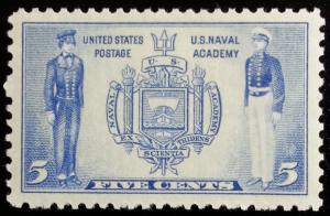 1937 5c U.S. Naval Academy Seal & Naval Midshipmen Scott 794 Mint F/VF NH