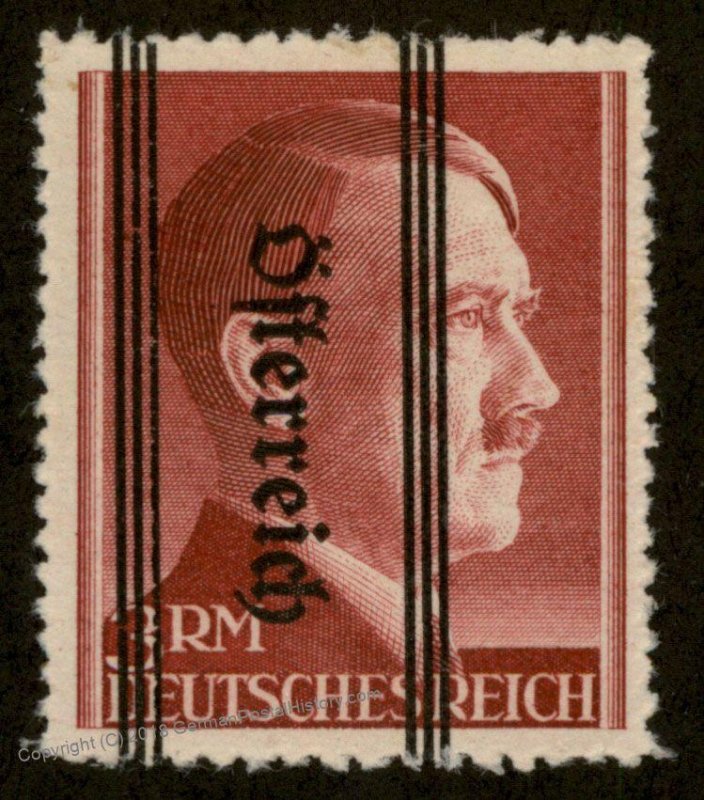 Austria 3RM Hitler Overprint Invert Stamp Postwar MNH Expertized 92975