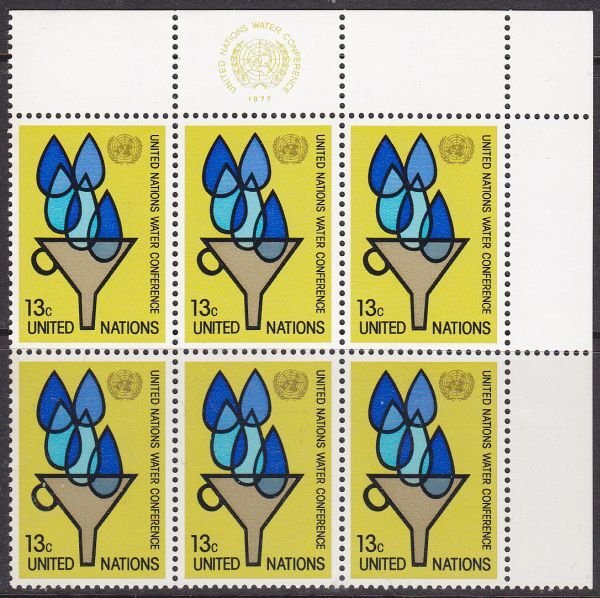 United Nations New York 1977 SG290 UHM Blk of 6