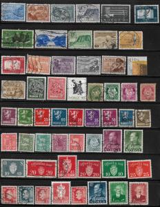 COLLECTION LOT OF 56 NORWAY STAMPS