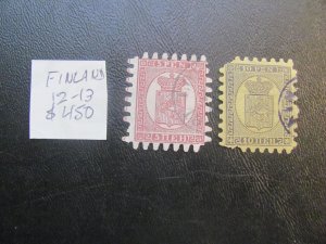 FINLAND 1866-74 USED SC 12-13  FINE $450 (160)