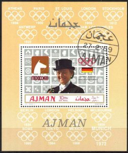 UAE Ajman Olympics Games Equestrian Horses (1) S/S Used / CTO