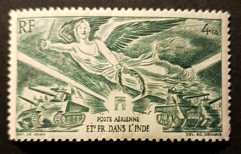 1946 French India 274 Airmail - Tanks - Military