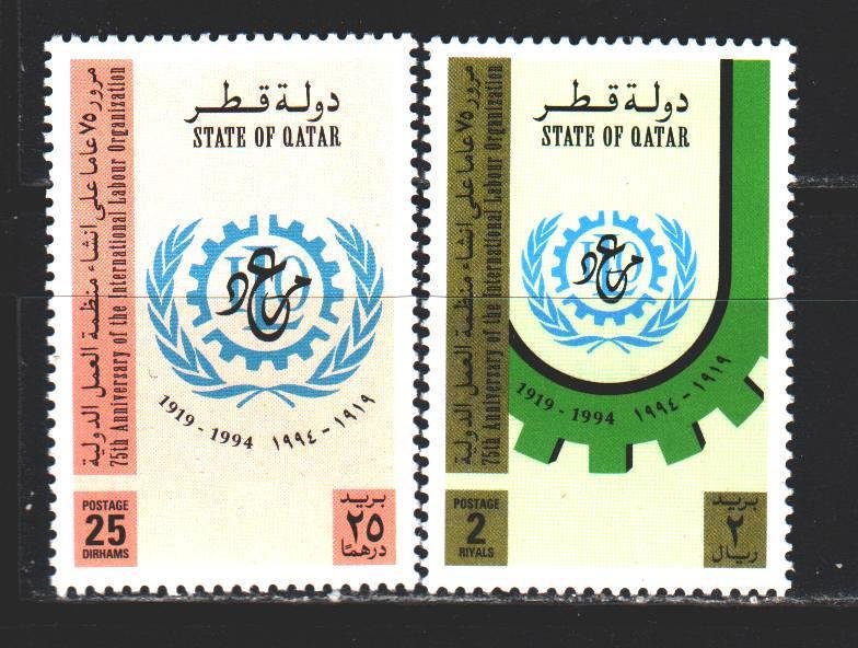 Qatar. 1994. 1037-38. The International Labour Organization. MNH.