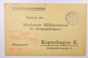 Germany 1916 POW Cover to Kopenhagen - L40082