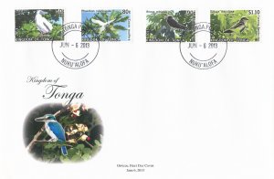 Tonga 2013 FDC Birds Definitives Pt 2 12v / 3 Covers Bird Frigatebird Kingfisher 