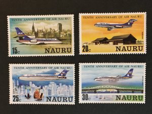 1980 Nauru Sc# 210-213, SG220-222 Air Nauru 10th Anniversary