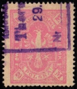 Vintage Poland Revenue 2 Marks Stamp Duty Used