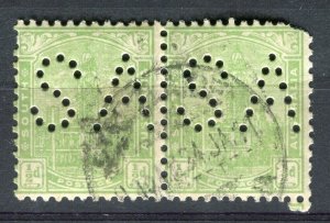 SOUTH AUSTRALIA; Early 1900s Official ' S. A. ' Perfin issue used 1/2d. Pair