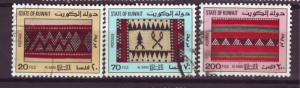 J13560 JLstamps 1986 kuwait set used #1021-3 tapestries