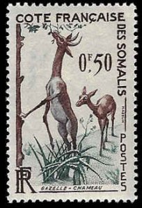 Somali Coast #273 MNH; 50c Gerenuk Gazelle (1958) (2)