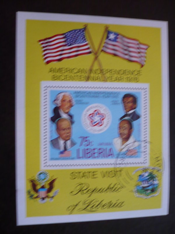 Stamps - Liberia - Scott# C214 - CTO Souvenir Sheet