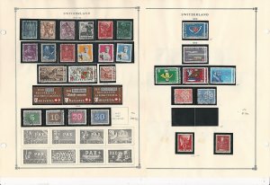 Switzerland Collection 1949 to 1968 on 16 Scott International Pages