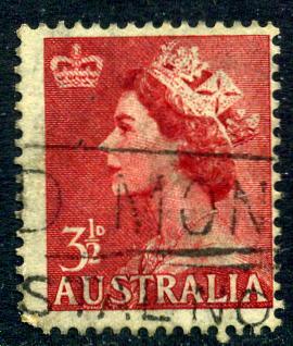 Australia - Scott #258 - 3½ p  - Queen Elizabeth II - Used