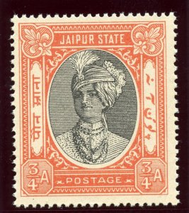 India - Jaipur 1943 ¾ black & brown-red superb MNH. SG 59.