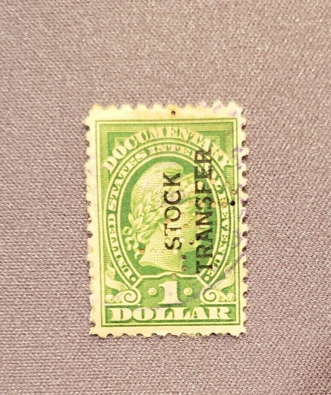 RD11, $1 Stock Transfer Stamp, Used, CV $45.00