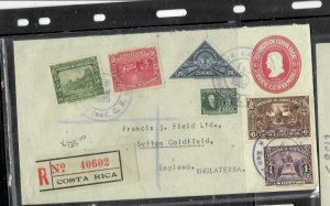 COSTA RICA COVER (P0409B) 1935 10C PSE+TRIANGLE STAMPS 20C+5 OTHER STAMPS REG TO 