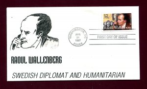 Sc. 3135 32c Raoul Wallenberg FDC - Therome Cachets 