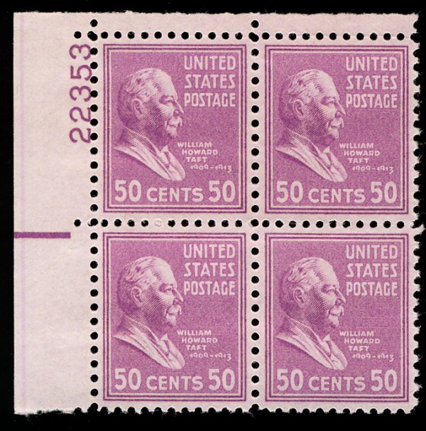 US #831 PLATE BLOCK, VF/XF mint never hinged, vivid color,   Wonderfully Fres...