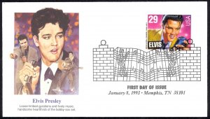 USA Sc# 2721 (Fleetwood) FDC (b) (Memphis, TN) 1993 1.8 Elvis Presley